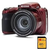 KODAK Pixpro Astro Zoom AZ425 – Digitalkamera Bridge, 42-facher optischer Zoom, 24 mm Weitwinkel, 20 Megapixel, LCD 3, Video Full HD 1080p, Li-Ion-Akku – Rot
