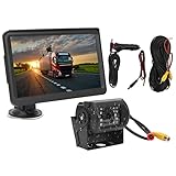 Rückfahrkamera-Monitor, 7in 18 LEDs Nachtsicht IP69K Wasserdichter TFT-LCD-1080P-HD-Bildschirm Rearview Reversing Parking Reverse Kit Für Autos, Lastwagen, Vans, SUVs