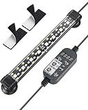 Pawfly 20 cm Aquarium Beleuchtung LED Beleuchtung mit vollem Spektrum Brillant Weiß Blau Rot Grün Lichter LEDs mit D/N Modus Effekte Timer und einstellbare Helligkeit für Süßwasser Aquarien