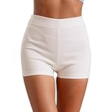 Damen-Shorts mit Strass und Pailletten, lässiger Stil, bequem für informelle Ausflüge und Sport Pole Dance – Mini-Shorts aus Pailletten, Hot Pants, 01 - Weiß, M