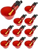 QWORK 10 Stück Automatisches Geflügeltränke Hühnertränke Kunststoff Chicken Drinker, Wassertrinker Werkzeug für Vogel Wachtel Taube Huhn Henne (25mm, für Rohre)