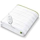 Beurer TS 15 Wärmeunterbett | mit Sicherheitsautomatik aus weichem Vlies und mit 3 Temperaturstufen | einfache Fixierung auf Bett und Matratze | waschbar bei 30⁰ | 150 x 80 cm, Grün
