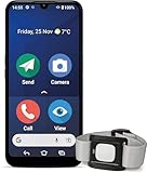 Doro 8200 Seniorensmartphone Inclusive Alarmtaster, Notrufarmband mit GPS, 4G Senioren Smartphone ohne Vertrag, Noruftaste, Triple Kamera, Android 12 Go, 64 GB Speicher, Hörgerätekompatibilität