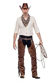 WILBERS & WILBERS 330450 - Chaps Jesse für Cowboy, Sheriff, in hoher Qualität, für Karneval, Western Partys, 48, Braun