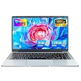 LONGEVINCE 14 Zoll Laptop, 8 GB RAM,DDR4,Ultrabook Laptop, 1920 x 1080 IPS, Celeron N4120 Laptop (bis zu 2,6 GHz), USB 3.0, Windows 11 Notebook mit Deutscher Tastaturfolie(Silber, 8GB+960G SSD)