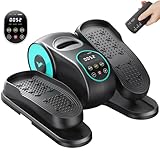 MERACH Untertisch Elektrischer Crosstrainer, Mini Ellipsentrainer mit gebogenem Großdisplay & Fernbedienung, 12 Geschwindigkeiten, Leiser & Tragbarer Pedaltrainer für Senioren & Erwachsene