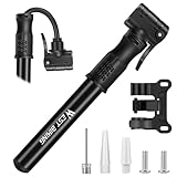 Mini-Fahrradpumpe, Tragbare Zwei-Ventil-Fahrradpumpe, Aluminium Luftpumpe Fahrrad alle Ventile, Schnelle Reifenaufblasvorrichtung Geeignet für Mountainbike, Rennrad