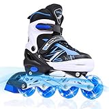 DUZSKJ Verstellbare Kinder Inline Skates für Kinder Jungen Mädchen, Einstellbare Kinder Rollschuhe für Anfänger Kinder Outdoor Indoor Spielen