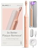 SURI 2.0 Sonic Elektrische Zahnbürste mit Drucksensor & UV-Reinigungs-Reiseetui | 35+ Tage Akku | UK Nr. 1 bewertet | Nachhaltige elektrische Zahnbürste Erwachsene | Schallzahnbürsten | Rosa