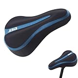 Hohl Ergonomisch Fahrradsitzbezug,Fahrradsattelbezug,Sattelbezug Fahrrad,Fahrrad Gel Sitzbezug,Rennrad-Sattelkissen,für Meisten Fahrräder wie Rennrad,Mountainbike und Trekkingrad,17 x 29,5 cm,Blau