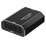 SCART to HDMI Converter, Aluminium Scart to HDMI Converter 1080P / 720P Scart HDMI Adapter with Gold Plated HDMI Connector for HDTV Monitor Projector VHS STB PS3 Wii Sky Box DVD