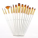 13pcs Professionelle Pinsel Set Nylonhaar Holzgriff Künstlerpinsel für Kinder Erwachsene Anfänger für Acrylöl Aquarell Gouache Nagel Körper Gesicht Detail Miniaturkunst Handwerk Zeichnung Malerei