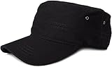 styleBREAKER Unisex Cap im Military-Stil aus robustem Baumwoll-Canvas, Klettverschluss verstellbar 04023020, Farbe:Schwarz