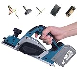 Akku-Hobel, 3200 r/min Akku Einhandhobel Elektrische Holzhobelmaschine handgeführte Elektrohobelmaschine einstellbares Elektrowerkzeug mit selbstsicherndem Schalter für die Holzbearbeitung, 0~4mm