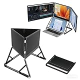 Dreifach-Laptop-Bildschirm-Erweiterung, 15,6 Zoll tragbarer FHD 1080p faltbarer Monitor, Plug-and-Play über USB-C/HDMI, mit einstellbaren Betrachtungswinkeln, universelle Kompatibilität