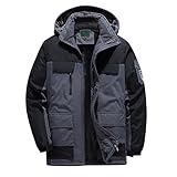 Generisch 2026 Herren Übergröße Wintermantel Skijacke Warme Wolljacke Outdoor Wanderanzug 5XL 9XL (Grey, 9XL)