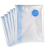 XXL Vakuumbeutel für Kleidung & Bettdecken - 6er Set (100x80 cm) mit Etiketten - Luftdichte Vakuumierbeutel für Kissen, Decken & Wäsche - Vakuum durch Staubsauger - Platzsparende Aufbewahrung