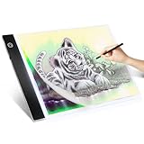 Guiseapue Leuchttisch A4 für Diamond Painting Zubehör, Dimmbar Led Licht Pad mit USB Kabel, Zeichenbrett für für Diamant Malerei, Designen, Zeichnen Skizzieren,Tattoo