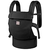 GAGAKU Babytrage für Babys Kleinkinder, Einfach zu Tragen Gesicht in Gesicht nach Vorne und Hinten Tragen, Ergonomisch Tragehilfe mit Nackenstütze, Geeignet für 3,2-15kg - Schwarz