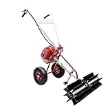 Kehrmaschine Schneefräse Benzin Kehrbesen 2-Takt 43cc Handheld Schneeschieber, 1.7PS Sweeper Motorbesen Schneeräumer