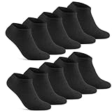 10 Paar Sneaker Socken Herren Damen kurze Sneakersocken Baumwolle 70202T (Schwarz 39-42)