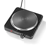 GOURMETmaxx Elektrische Kompakt-Herdplatte | 1500W, Stufenlose Temperaturregulierung | Integrierter Thermostat | Kontrollleuchte, Ideal für Camping, Büro & kleine Küchen | Für Töpfe bis 18,5 cm