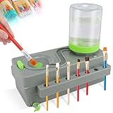 EPROICKS Pinsel Reiniger, Pinselreiniger Bürstenspüler, Multifunktionaler Bürstenbrause, Brush Rinser, Make up Pinsel, Künstlerbedarf Bürstenspüler für Acryl, Aquarell und auf Wasserbasis (grau Grün)