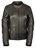 Milwaukee Leather MLL2530 Damen Rollerjacke, belüftet, Leder, Größe XS, Schwarz