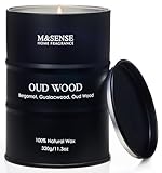 M&SENSE Oud Holz Duftkerzen Natürliches Sojawachs, 320g Natürliche Sojakerze für Heim Deco, Langanhaltende Verbrennung bis zu 70 Stunden Brenndauer, cool Kerze Geschenke für Männer Frauen