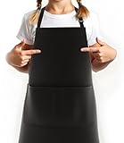 LEFUNDA® Kochschürze Wasserdicht Schürze mit 3 Taschen Verstellbare Grillschürze mit langen Bändern Küchenschürze für Männer Kinder Damen Küche Restaurant Café Backen