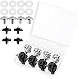 Casbomy 8 Stück Motorradhelm Schrauben, Motorrad Helm Visierschrauben Motorradhelm Schrauben, Kunststoff und Metall Motorradhelm-Zubehör (Schwarz und Silber)