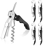 Coosion Kellnermesser, Kellner Korkenzieher für Wein und Bier, Weinöffner aus Edelstahl zum Kellner, Barkeeper und Sommeliers, Weinschlüssel, Flaschenöffner mit Folienschneider(5 Stück)