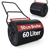 ONBEST Profi Rasenwalze – 60 Liter – befüllbar mit Sand oder Wasser – Walze aus robustem Stahl – inkl. Premium Ablassschraube & Schmutzabweiser – perfekt fürs Rasen sähen