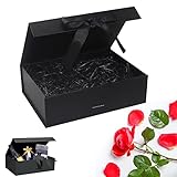 Geschenkbox mit Deckel 21 * 16,5 * 7 cm Geschenkverpackung Box Geschenkbox mit Schleife Wiederverwendbare Dekorative Box für Hochzeiten, Geburtstage, Jubiläen (A)