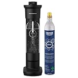 Grohe Blue Fizz - Wassersprudler Set (3 einstellbare CO2 Stufen, inkl. CO2 Flasche, 1x 0,85l Wasserflasche + Reinigungspulver), schwarz