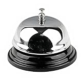 SHOWERORO klassische Dienstklingel Small bell Service bell Glocke aus Edelstahl Empfangsglocke klingel an der rezeption Silver
