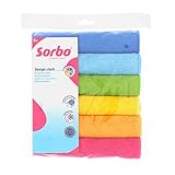 Sorbo Mikrofasertuch, Reinigungstuch, multifunktional, streifenfrei, sehr saugfähig, waschbar, Staubtuch, zur Reinigung von Auto, Haus, Küche, Fenster, 40 x 40 cm, 6 Stück