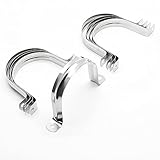 Jersvimc 10 Stück 7,6 cm große Rohrschellen aus Edelstahl, zwei Löcher, U-Halterung, starres Rohrband, Metall, U-Klemme, Rohrband, Spannclips, U-Rohrklemme, strapazierfähig