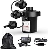 Elektrische Luftpumpe Inflator Deflator, Elektrischer Inflator mit 3 Luftdüsen, für Camping im Freien, Aufblasbare Matten, Aufblasen und Entleeren von Schwimmbädern