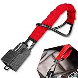 Tevlaphee Lenkradkralle Aufgerüstetes, Lenkradschloss für Auto, Metallkopf, Sichtbares Auto-Diebstahlschutzgerät, Robuste Ausführung, Universelle Passform, 3 Schlüssel (Rot)