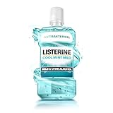 LISTERINE Cool Mint Mild 500 ml, antibakterielle Mundspülung mit ätherischen Ölen und ohne Alkohol, mildes Mundwasser bekämpft wirksam Bakterien, optimale Ergänzung zur täglichen Zahnpflege