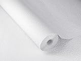 Rasch Tapete 201826 - Weiße Papiertapete mit Putz-Struktur, Putz-Optik - 10,05m x 0,53m