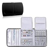 Teamoy Schmuckrollen, Schmucktasche für Ringe, Ohrringe, Halskette, armreifen, und mehr schmuck und viele Verschiedene Abteilung, Adorable Plum Flowers