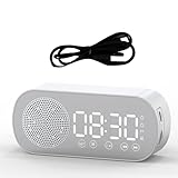 Qerwsdty Kabelloser Bluetooth-Lautsprecher mit Uhr und Radio Aus ABS für Zuhause und Büro in