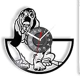 Schallplatten-Wanduhr, 30,5 cm, Hundepflege-Vinyluhr, Wandkunst, Geschenk für Hundeliebhaber, handgefertigte Schallplattenuhr, Kunstdekor, Tier, Retro-Wanduhr