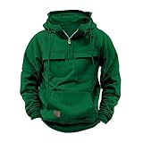 Hemdjacken für Herren UK: Reversjacke für Herren, einfarbig, Softshell-Jacke, leichte Knopfleiste, Kapuzenjacke, entspannte Passform und verstellbarer Kordelzug, Sport-Trainingsanzug für verschiedene
