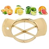Apfelteiler, Obstkeiler, Arbeitszeitsparender Multifunktionsschneider aus Edelstahl 304, Leicht zu Reinigen für Äpfel, Orangen, Birnen (GOLD)