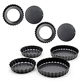 Dioche Tortenform, Mini-Tarteform, 6 Stück, Antihaftbeschichteter Kohlenstoffstahl mit Abnehmbarem, Quicheform Zum Backen, Obstkuchen, Kuchen