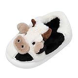 Generisch Hausschuh Kind 36 Kinder Schuhe Schlafzimmer Kuh Baumwolle Schuhe Winter Indoor Outdoor Hausschuhe für Mädchen Super Schuhe (BK2, 28.5 Little Child)
