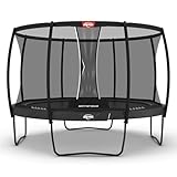 BERG Champion Regular Trampolin 430 Grau | Gartentrampolin mit Sicherheitsnetz Deluxe | Airflow Pro für 150% mehr Luftstrom | TwinSpring V-Federn | UV-beständiger Rand | Stabiler Rahmen